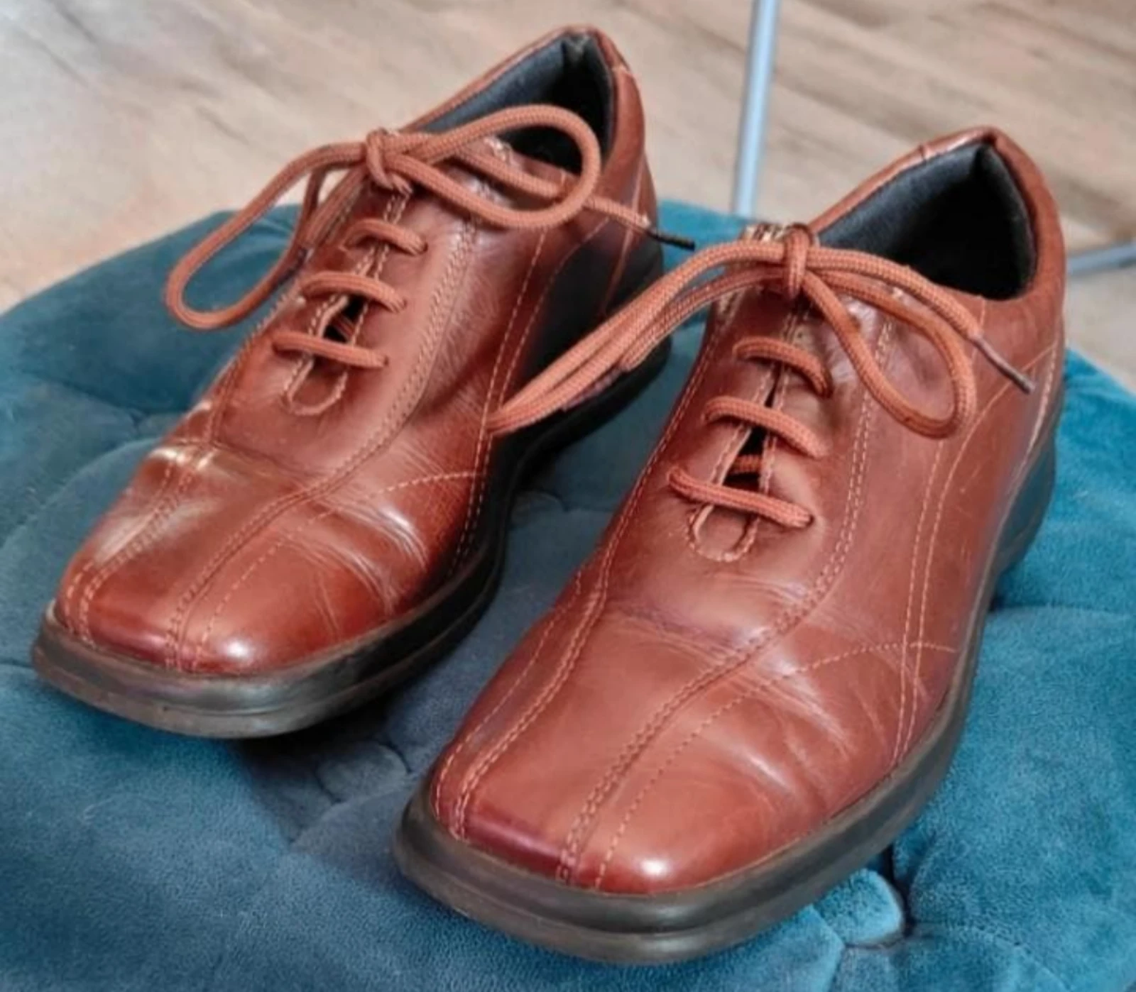 Brown leather lace-up shoes size 38 – photo 5